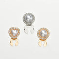 JFRB146 Fashion Pearl Heart Button Cover Elegant  Cufflinks Fashion Jewelry Button Covers For Women Shirts