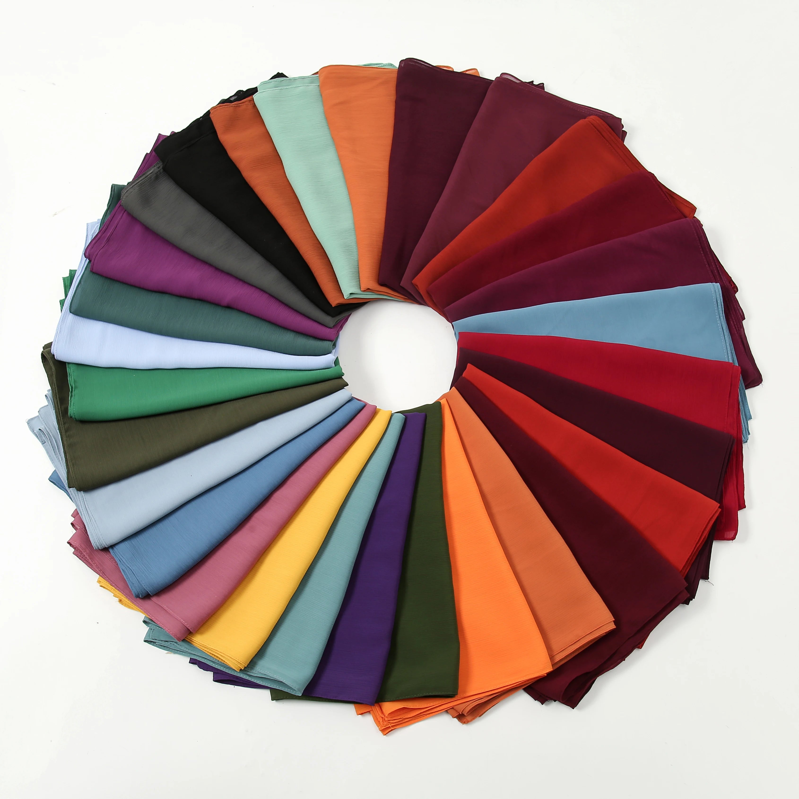 Hot Selling 55 Color Crinkle Chiffon Shawl Muslim Hijab Headscarf Women Head Wraps Newest Wholesale Scarves