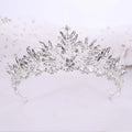 Bridal Diamond Alloy Antique Silver Plated Hair Hoop Tiara Wedding Party Hair Accessories