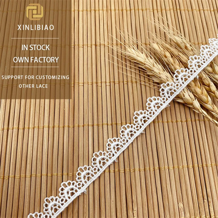 1 cm Wide Polyester Lace Trim Malaysian Clothing Lace Accessory Single-sided Embroidered Lace Decoration