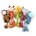 Cute Animal Shape Cotton Rope Knot Dog Toy Soft Eco-friendly Plush Bite-Resistant Molar Cleaner Playful Teeth-Chew Toy Bag