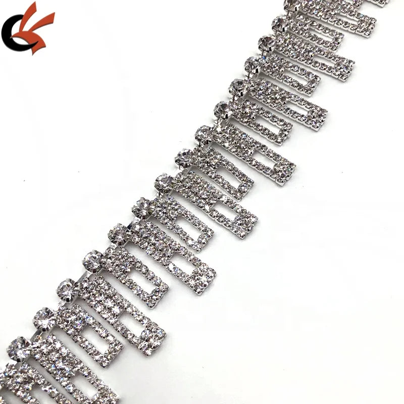 Fashion Garment Accessory Decorative Crystal Applique Rhinestone Chain Trim for Shoes and Bags