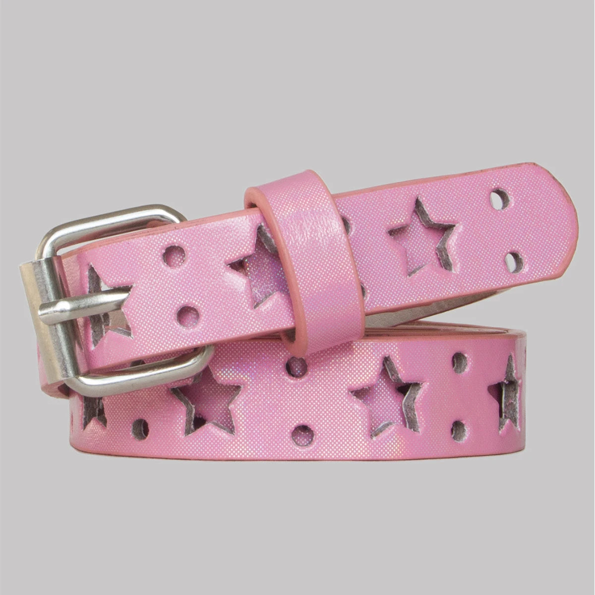 Thin Vintage Star Hollow Belt Leather Thin Waist Belt Love Heart Metal Buckle Straps for Women Girl