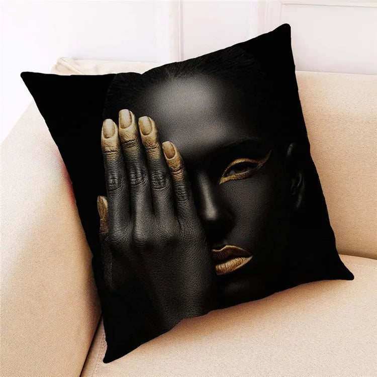 African Style Pillow Covers Cushion African Women Throw Pillow Covers for Sofa Designer Cushion Covers 50*50 CM