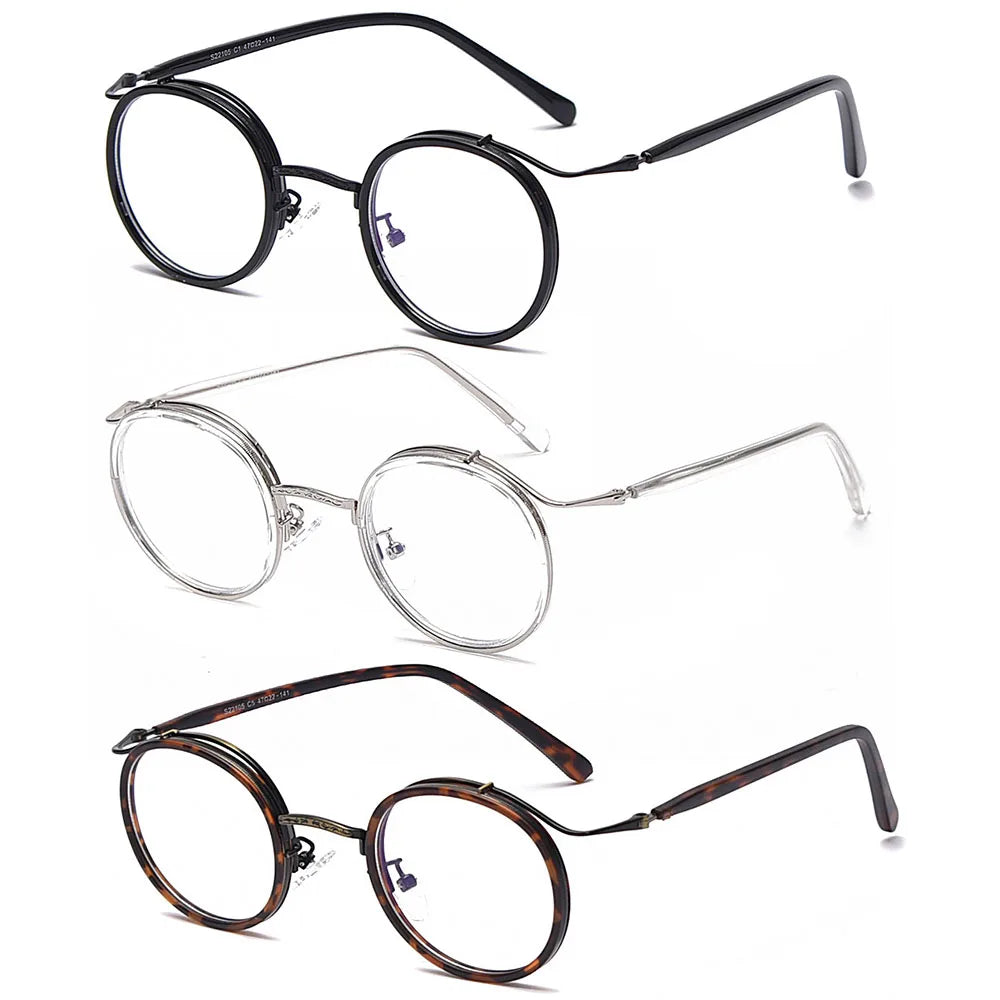 High End Metal Round Optical Frame Blocking Blue Light Glasses Women Eyeglasses