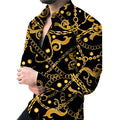 New Fashion Casual Spring Floral Printed Eco-Friendly Breathable Full Sleeve 100% Polyester Anti-Wrinkle Shirt for Men
