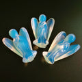 Huiying Amazing 1.5 Inch Carved Natural Opalite Crystal Healing Stone Angel Head Ornament for Decoration Crafts