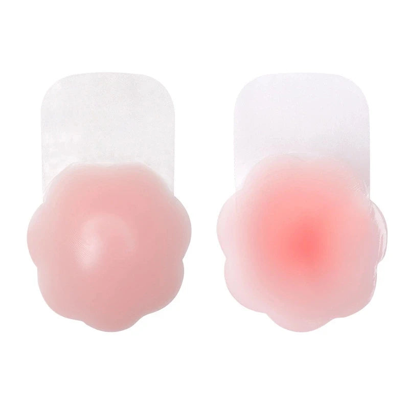 You Beauty New Style Girls Invisible Silicone Nipple Covers Lifting Bra with Adhesive Pink 6.5cm/10cm