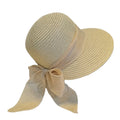 WoZhen New Fashion Women Floppy Sun Caps With Ribbon Fishing Beach Bow Decor Straw Hat