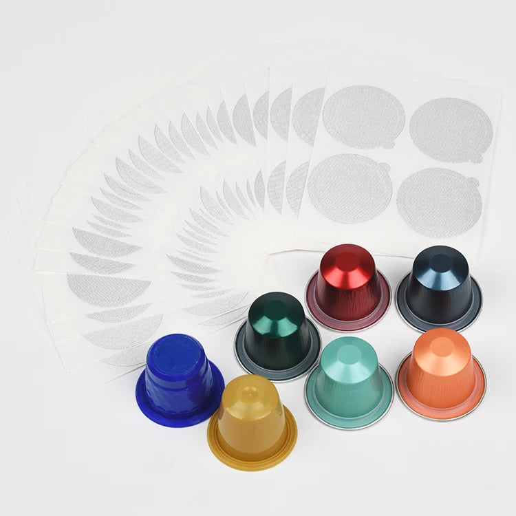37mm Self Adhesive Lids Aluminum Foil Seals Stickers for PP/Aluminum Espresso Empty Capsule and Reusable Stainless Steel Pods