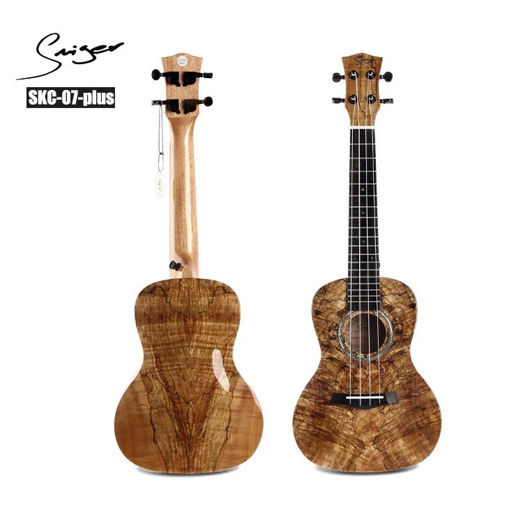 Smiger Musical Instrumentos Factory High Grade AA Imported Spalted Maple Professional Concert Size Ukulele