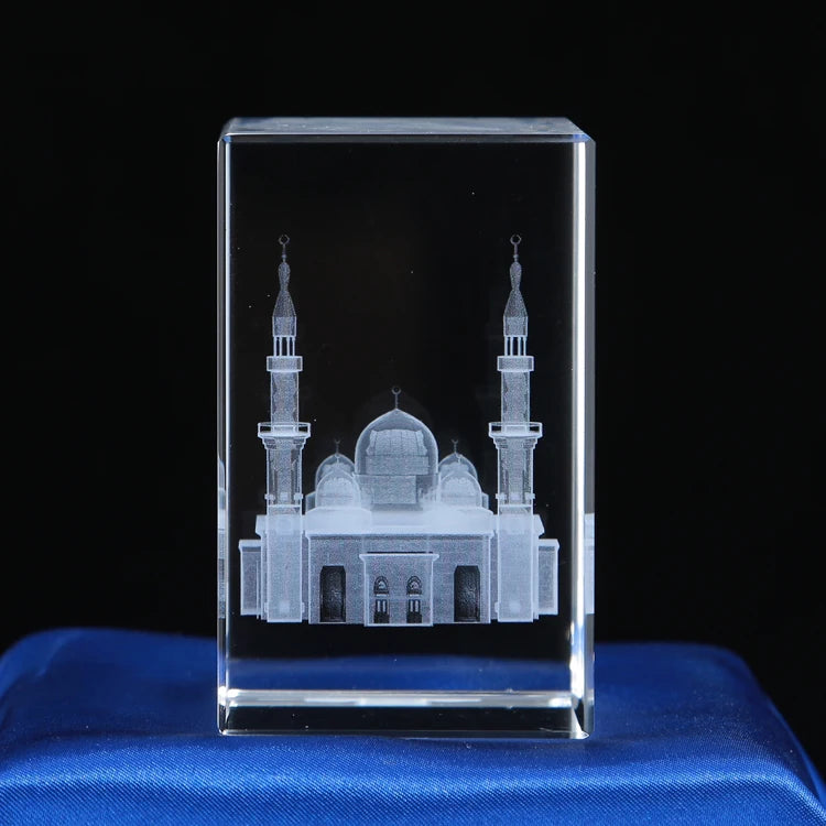 Small Bridge Wholesale Customization Ready to Ship Muslim Mosque Glass Gifts New Design Premium Crystal Cube MegaBDM