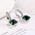 Y218 Wholesale Silver Plated Rhinestone Huggie Earrings Hoop Square Shaped Colorful Zircon Women Fashion Jewelry Earrings