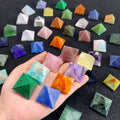 Mixed Natural Crystal Chevron Amethyst Agate Pyramid Energy Generator Crystal Pyramid