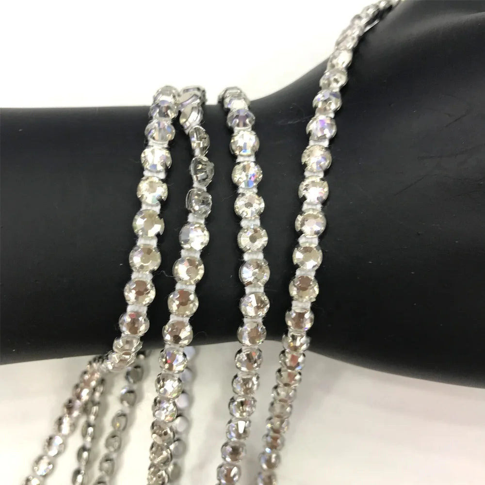 S460 5mm Rhinestone Trimming Chain for Garment Accessories Crystals Trimming Chain Diamond Rhinestone Ribbon