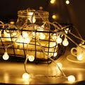 Warm White Bubble Ball LED Light Chain Modern Art Unique Design Eco-friendly Plastic for Outdoor Christmas Weeding Decorations