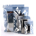 Custom Printed Anti-Static Heat Seal Zipper Clear Foil Aluminium Mylar ESD Bag with Tear Notch for Shopping and Industrial Use