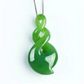 New Natural Nephrite Jade Twisted Pendant Fashion Hand-Carved Lucky Infinity Symbol Twist Necklace Pendant MegaBDM