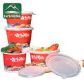 Biodegradable Eco Friendly Food Grade 1300ml Kraft Bowl with clear Lid