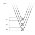 FUAMAY Recycled Sterling Silver Fine Jewelry Simple Link Chain Necklace for Women 3mm 4mm 5mm Brilliant Solitaire Diamond