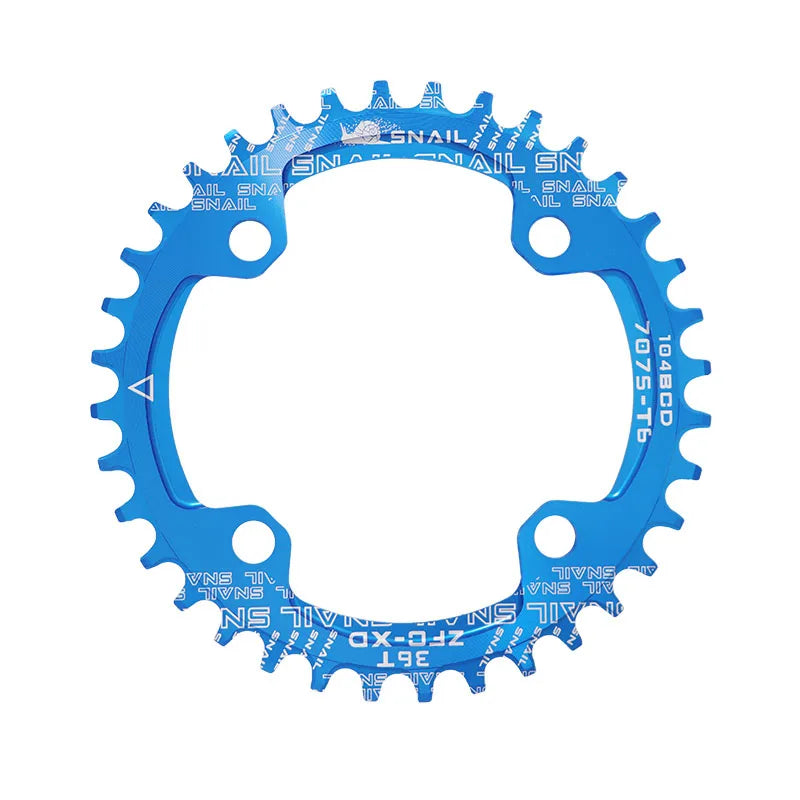 SNAIL Single Chain Wheel 32T/34T/36T/38T/40T/42T 96/104 BCD CRANKSET Compatible Oval Disc Aluminum Alloy Mountain Bikes