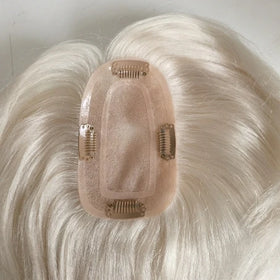 Raw Indian Human Hair Women Wigs Hair Extensions Toupee White Grey Hair Mono Topper
