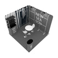 Tool Free Tension Fabric Aluminum Portable Lightweight Clothing Racks Shelf Stand Tradeshow 10x10 Exhibition Display Booth