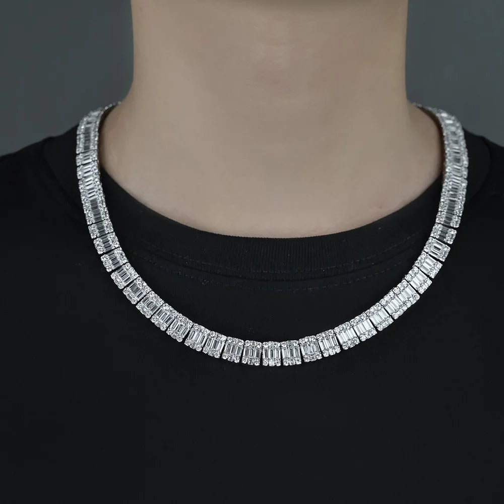 Personalized Brass Fine Jewelry Cubic Zirconia Charms Chains for Men's Wedding Party Necklace