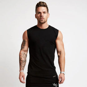 New Wide Shoulder Men'S Sleeveless Plus Size Tank Top Quick Dry Sport Man Gym Vest With Breathable Feature