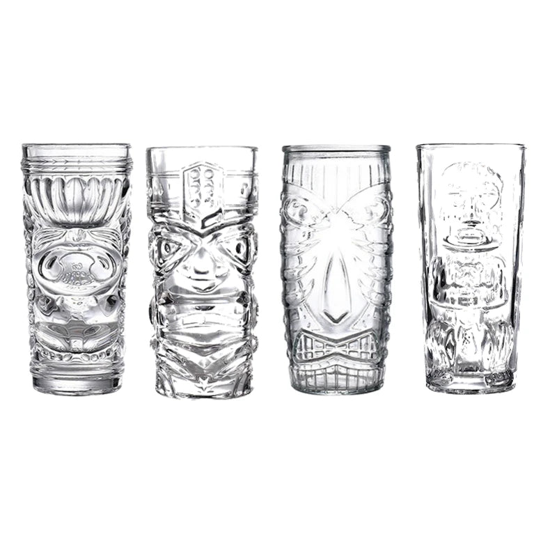 Wholesale Cheap Tiki Mug Cocktail Glasses Design Glass Cup Juice Glasses Tiki Mug Cocktail Glasses Margarita Glass for Tiki Bar