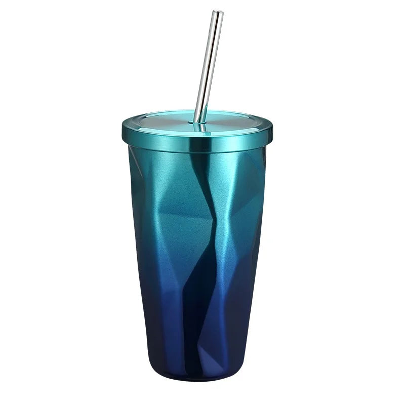 AI-MICH Wholesale Plastic Reusable Custom 500ml 304 Inside 201 Outside Food Grade Pp Material Tumbler Cups With Lid and Straw