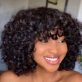 Hot Sale 100% Brazilian Hair Short Machine Made Wig Pixie Cut Curly Wig Natural Color Remy Human Hair Wigs for Black Women