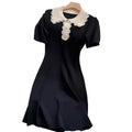 2024 Summer New Style POLO Collar Loose Skirt Short-sleeved Simple Versatile Fashion Knitted Dress for Women