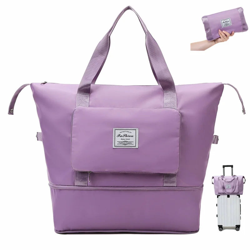 Top Seller Foldable Expandable Dry Wet Waterproof Duffel Bag Duffle Yoga Weekend Shoulder Gym Luggage Travel Tote Bag Men Women