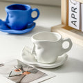 Hot Selling New Creative Personalized 3D Face Shaped Ceramic Coffee Mug Custom Nordic Coffee Cup Porcelain Milk Mug With Saucers