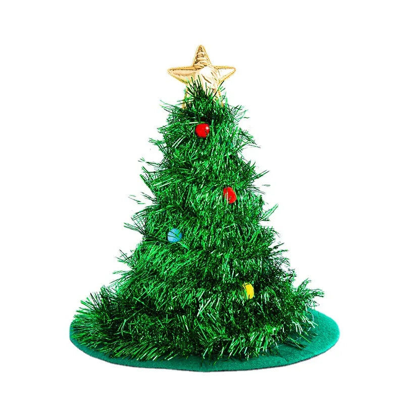 Ready to Ship Christmas Plush Xmas Hat Santa Claus Green Christmas Hats with Led