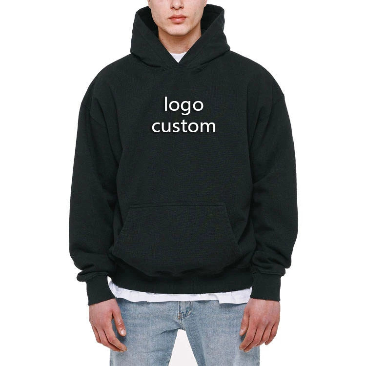 Outdoor Sudadera Casual Men Oversized Heavyweight Hooded Pullover Sweatshirts Custom Logo French Terry No String Hoodies for Men