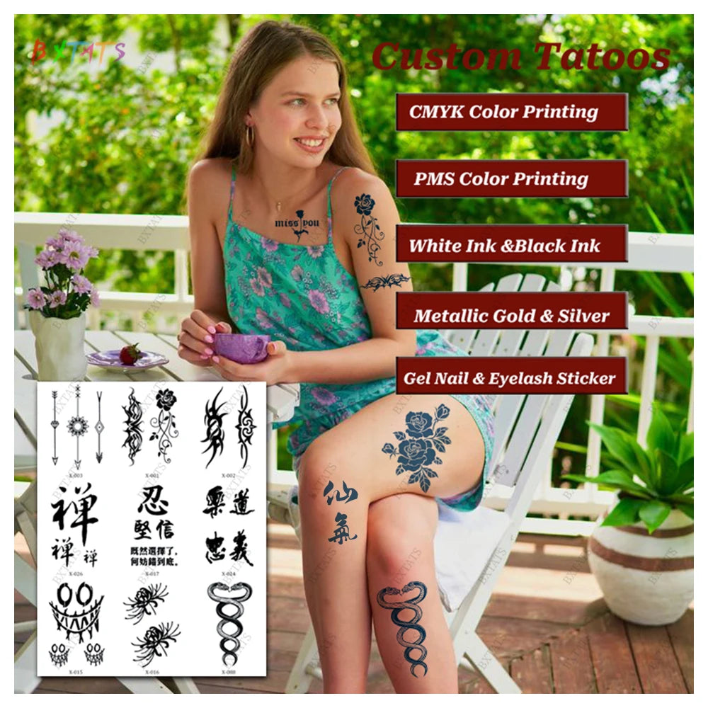 Custom Small Juice Ink Tattoo Sticker Long Lasting Semi Permanent Tattoo