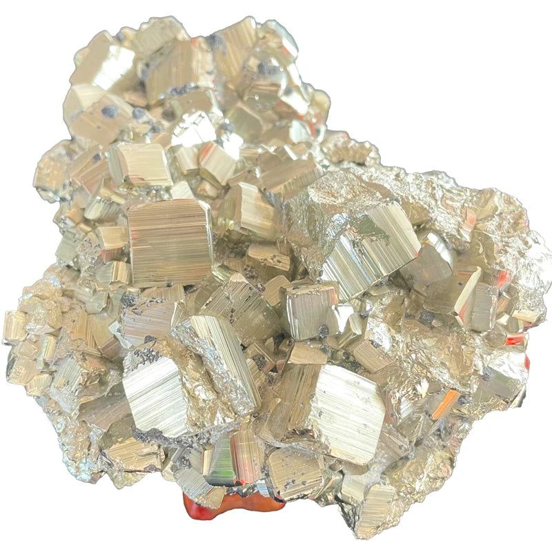 Hot Sale Natural Raw Crystal Cluster Cube Mineral Specimen Yellow Cube Pyrite Cluster