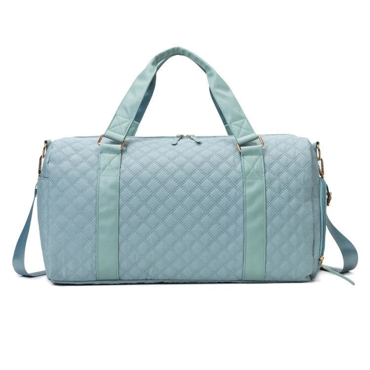 Factory Outlet Nylon Tote Gym Sport Bag with Zipper Closure for Yoga Fitness Soccer Basketball Shoe Compartment