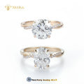 Elegant S925 18K Gold Plated Moissanite Wedding Ring 1Ct Oval Cut Prong Setting Wedding Jewelry Moissanite Ring