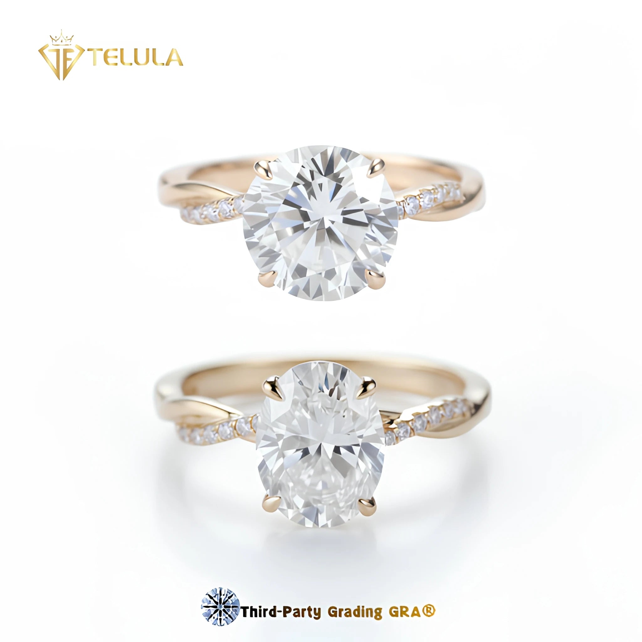 Elegant S925 18K Gold Plated Moissanite Wedding Ring 1Ct Oval Cut Prong Setting Wedding Jewelry Moissanite Ring