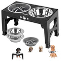 Adjustable Height Elevated Eco-Friendly Pet Feeder 2 1 Neck Friendly Bowl Stand Stainless Steel Plastic Slow Feeder for Cats MegaBDM