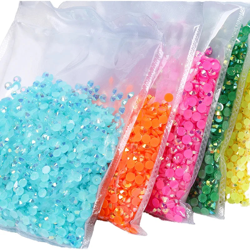Top Selling 3mm Jelly AB Diamond Strass Non Hotfix Resin Loose Rhinestones Shining Feature for DIY Crafts and Nail Art