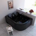 2 Person Acrylic Led Light Spa Water Jets Bath Tub Whirlpool Massage Bathtub With Pillow