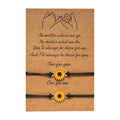 Handmade Promise Sunflower Bracelets Matching Friendship Bracelet Gift for Women Girls Couples Best Friends