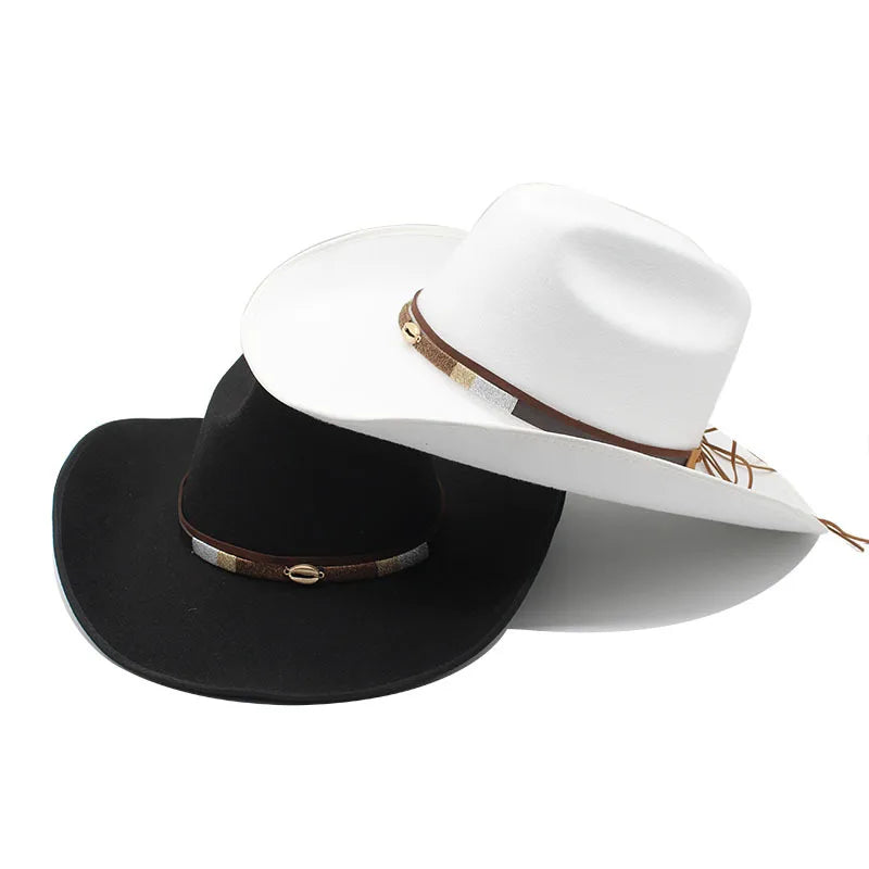 Large Brim Binding Edge Cowboy Hats Wholesale Fashion Women Men Wide Brim Cowboy Hat