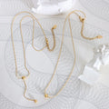 Minimalist Design Double Layer Round Bead Stainless Steel Necklace Cold Ins Wind Sensation for Europe United States Chains Type