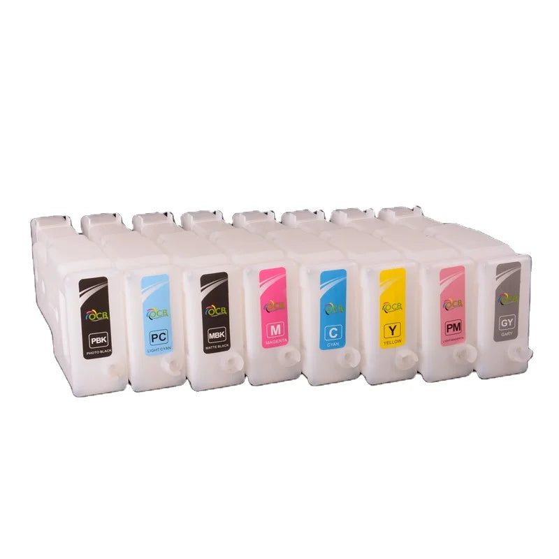 Ocbestjet 12 Colors 300ML/PC for Canon PFI 206 Empty Refillable Ink Cartridge With Chip for Canon IPF 6410SE Printer