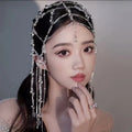 NCA-62 Wholesale Women Long Hair Chain Accessories Rhinestone Crystal Beads Drop Diamond Ethnic Tassel Forehead Jewelry